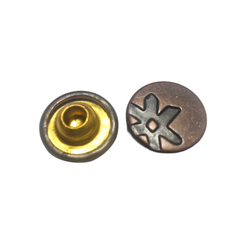 Copper collision nail concave flower environmentally friendly electroplating deep red antique copper