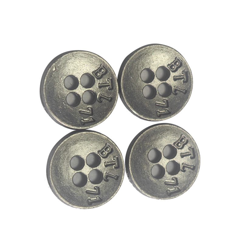 Bowl button with four hole button and concave logo