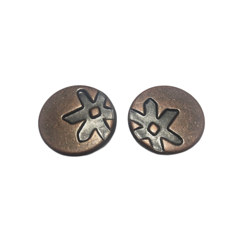 Copper collision nail concave flower environmentally friendly electroplating deep red antique copper