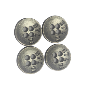 Bowl button with four hole button and concave logo